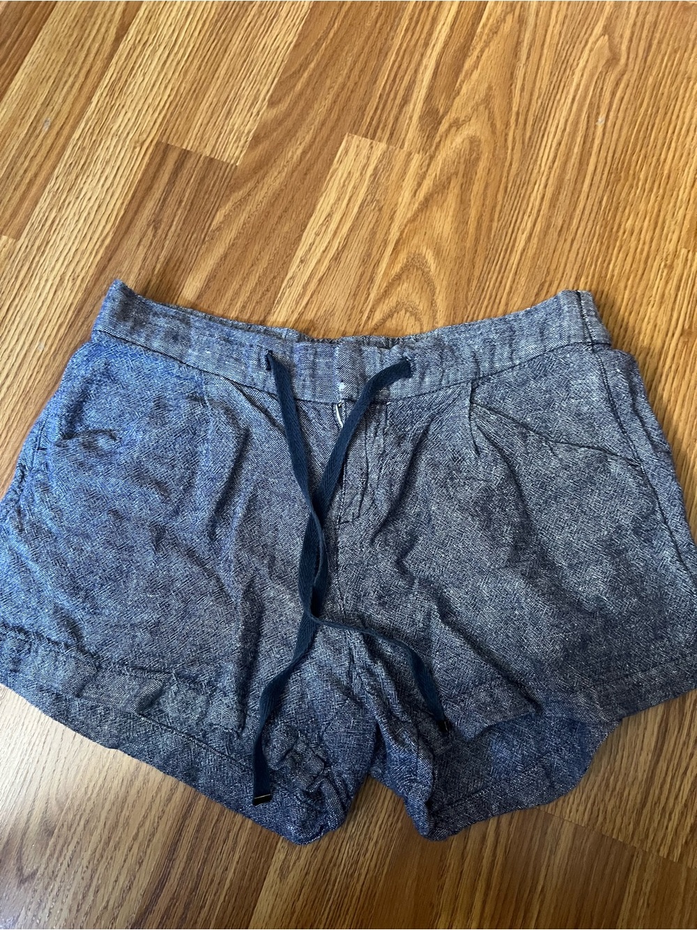 Old Navy Heathered Navy Drawstring Athletic Shorts
